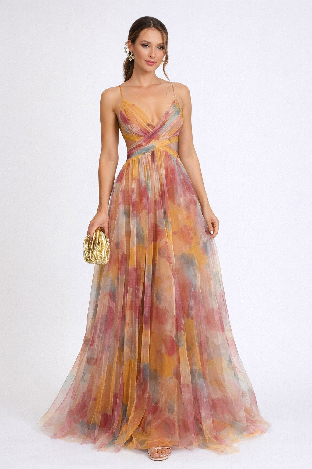 Women’s Printed Cut Out Maxi Dress